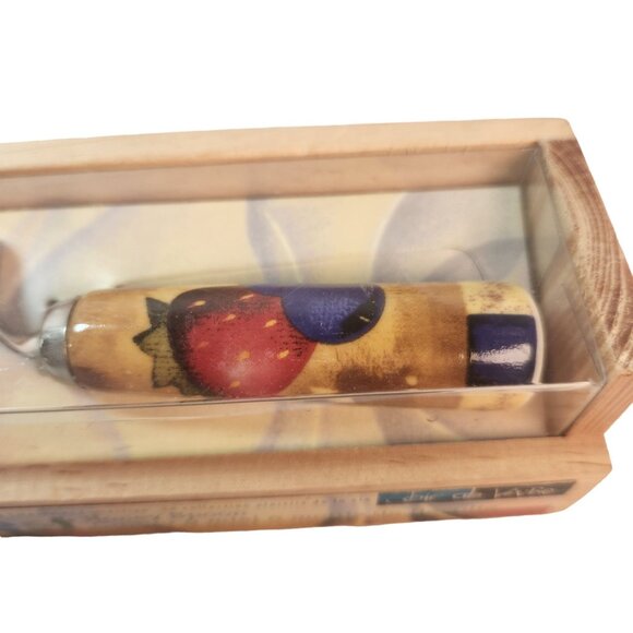 Harvest Honey Spoon in Wooden Crate Vintage 2002 Joie de Vivre Wood Crate NEW - Picture 7 of 13